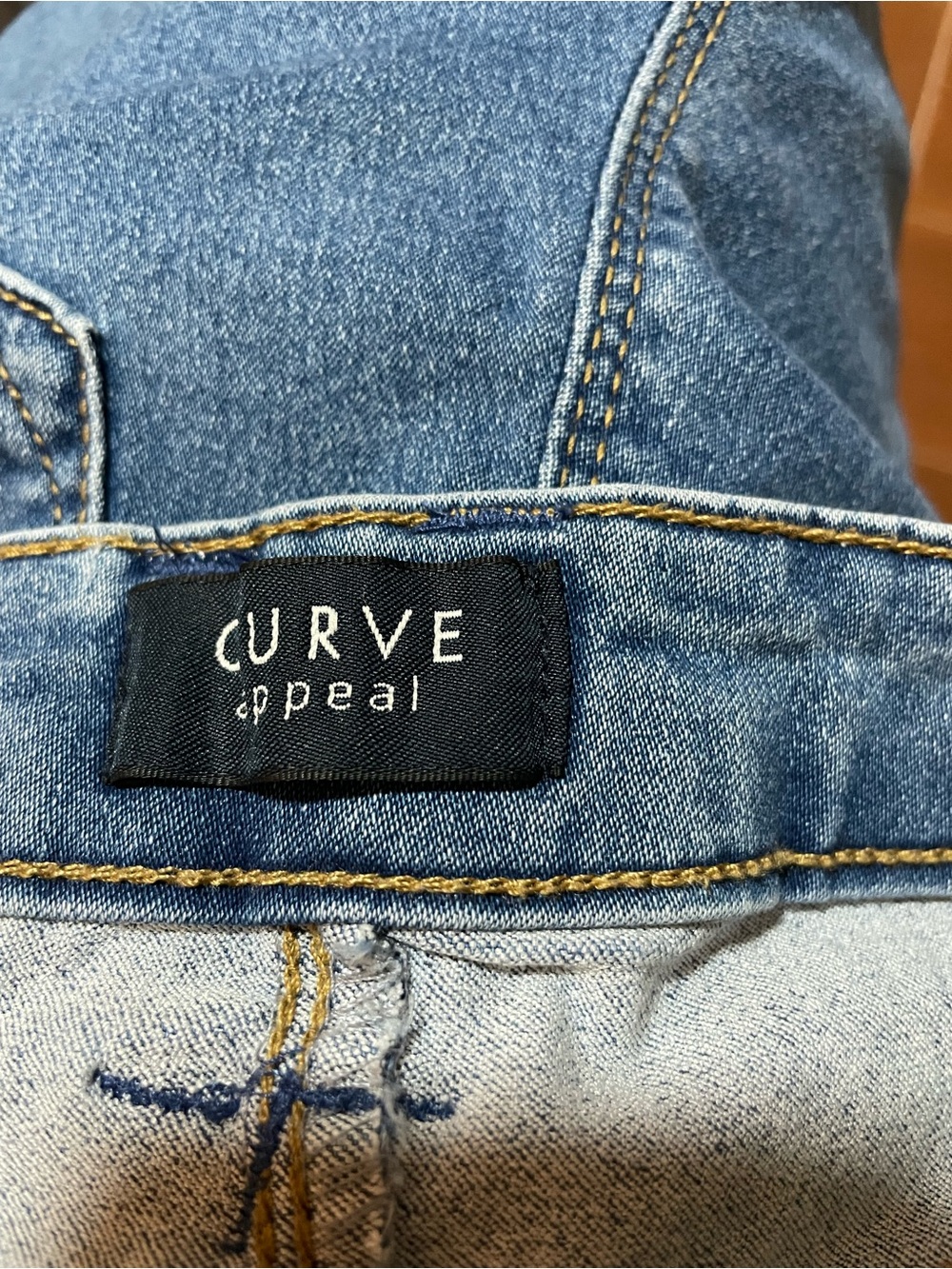 Curve Appeal high rise skinny blue jeans 8 cotton spandex stretch denim med wash - Picture 4 of 10